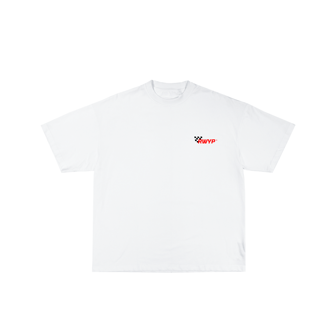 ENJOY THE RIDE // WHITE TEE( Oversized Fit )